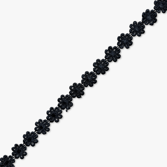Lace Guipere Flower Black - Ragland Fabrics