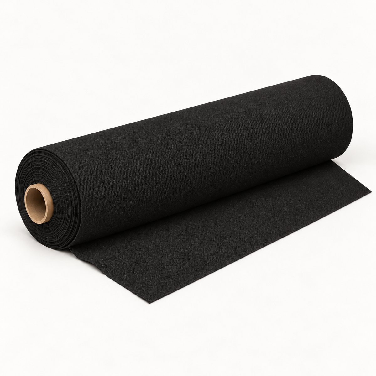 Melvin & Motley Graphite canvas studio roll visualisation with a visible cardboard core and short unrolled fabric flap.