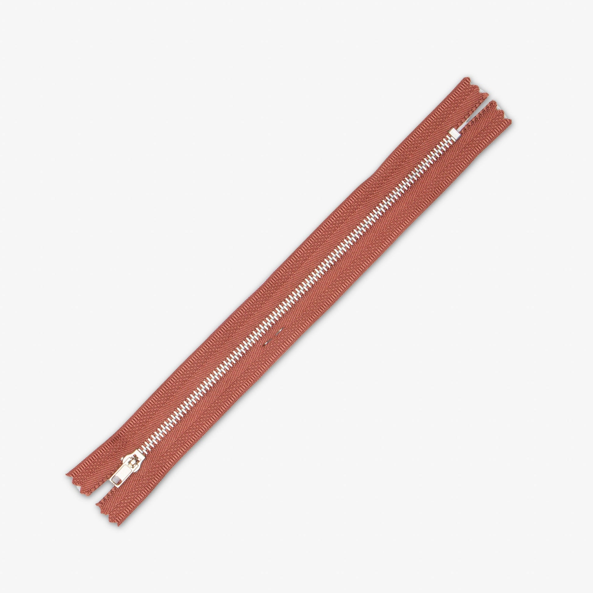Metal Trouser Zips Rust - 20cm - Ragland Fabrics