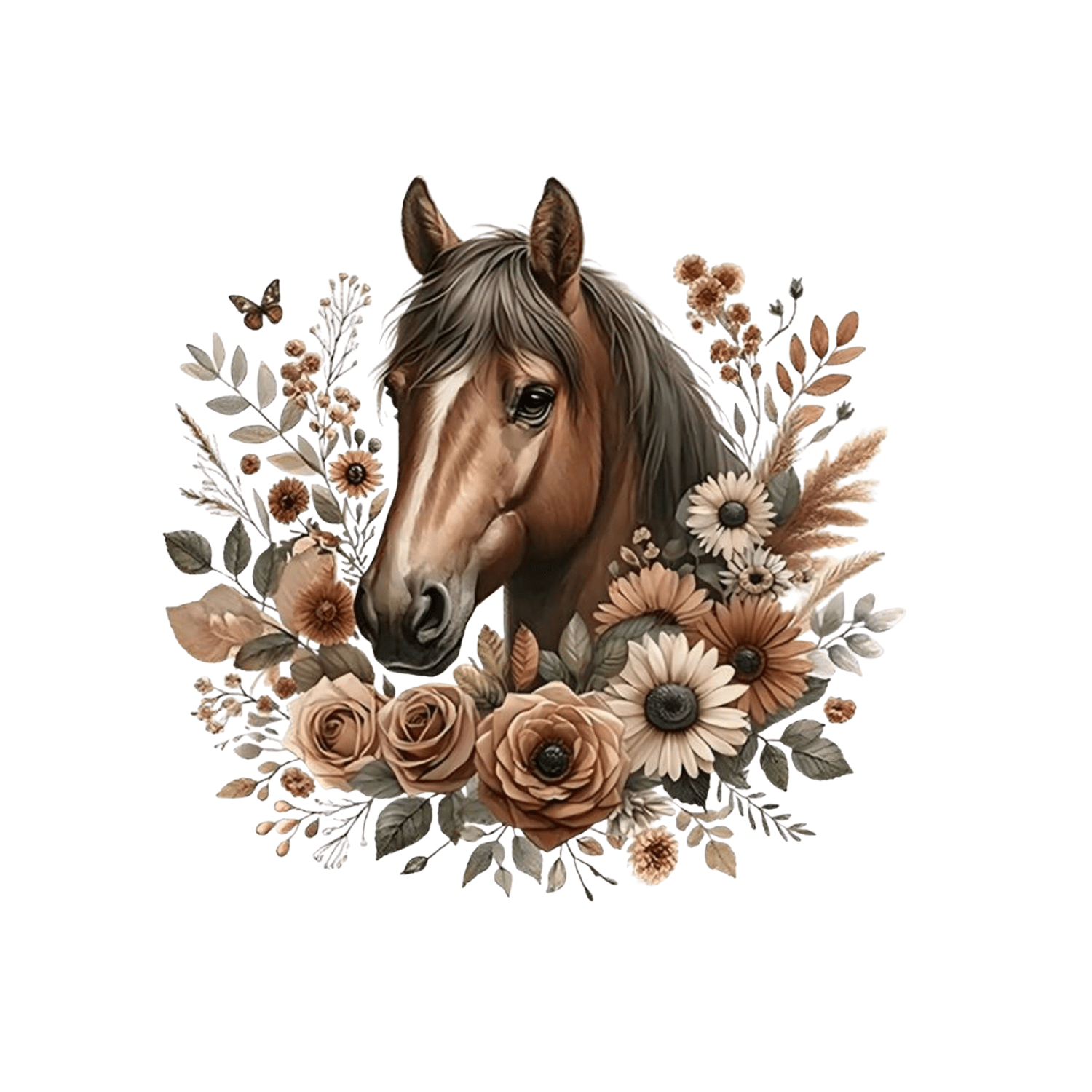 Motif Iron On Badge - Brown Horse - Ragland Fabrics