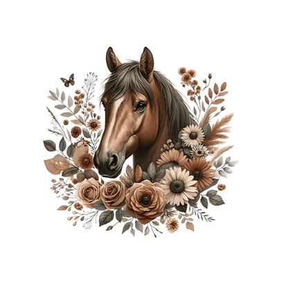 Motif Iron On Badge - Brown Horse - Ragland Fabrics