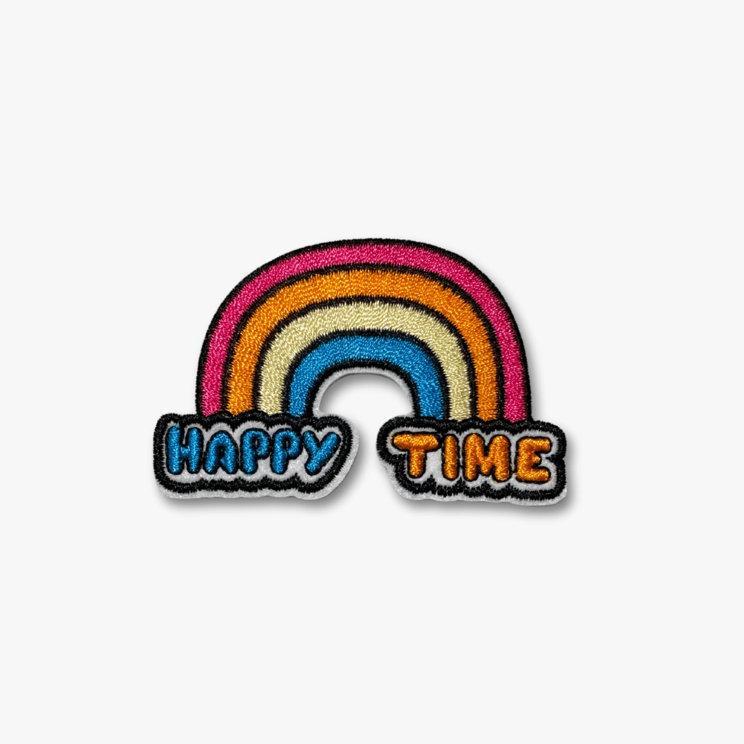 Motif Iron On Badge - HAPPY TIME - Ragland Fabrics