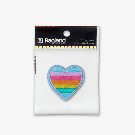 Motif Iron On Badge - LOVE HEART - Ragland Fabrics