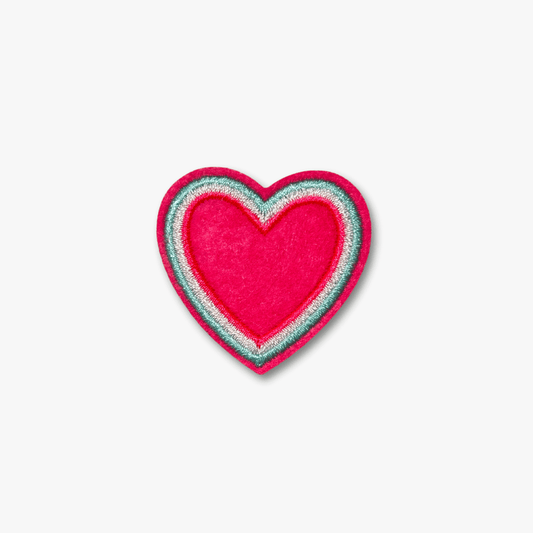 Motif Iron On Badge - PINK HEART - Ragland Fabrics