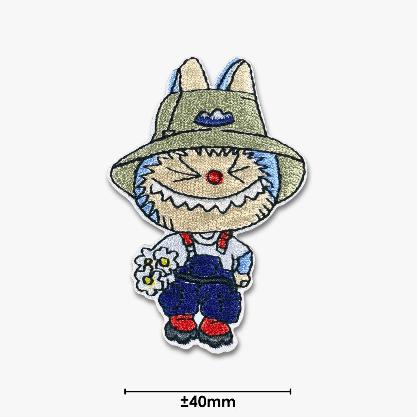 Motif Iron On Badge - Labubu Flowerboy - Ragland Fabrics