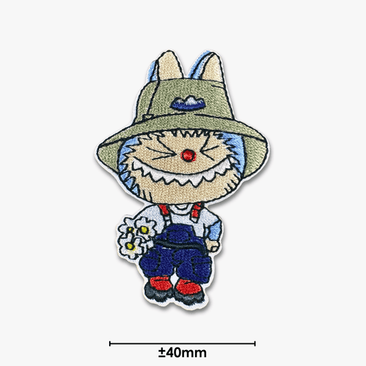 Motif Iron On Badge - Labubu Flowerboy - Ragland Fabrics