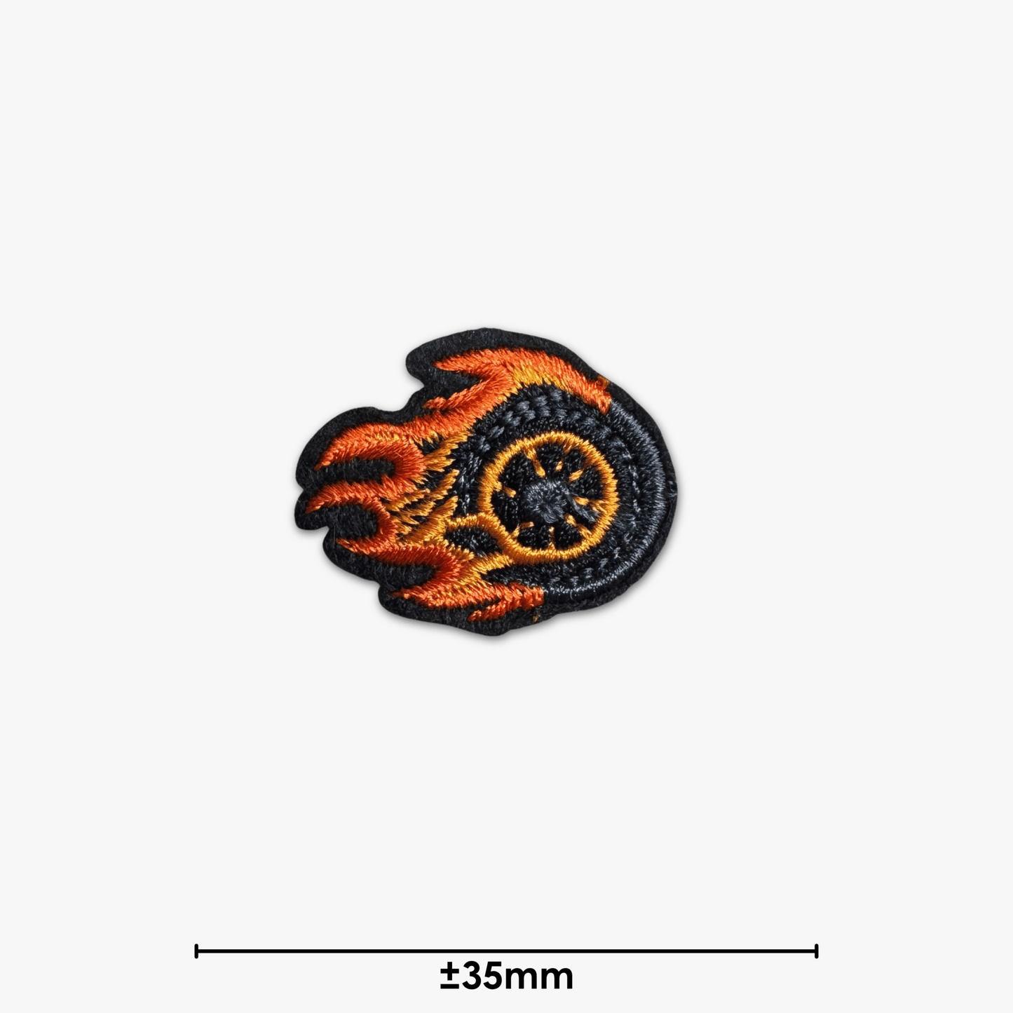 Motif Iron On Badge - Fire Tire - Ragland Fabrics