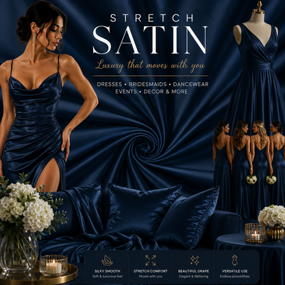 Stretch Satin French Navy #5 140cm