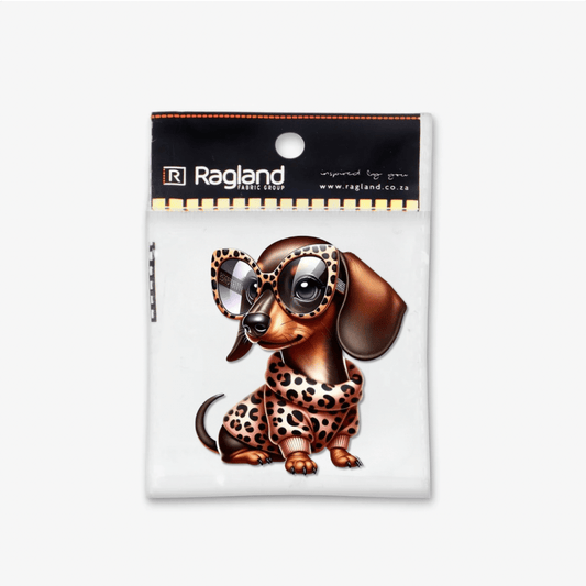 Motif Iron On Badge - Sausage Puppy - Ragland Fabrics