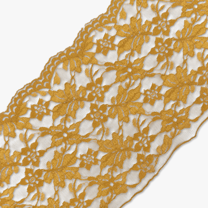 Nylon Lace TBD Mustard 150mm - Ragland Fabrics