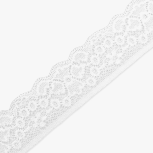 Nylon Lace TBD White Intricate 35mm - Ragland Fabrics