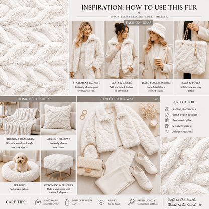 Chain Link Luxury Fur - Off White - Ragland Fabrics