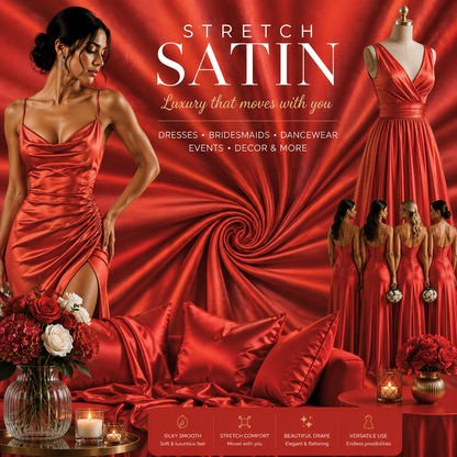 Stretch Satin Orange #33 140cm