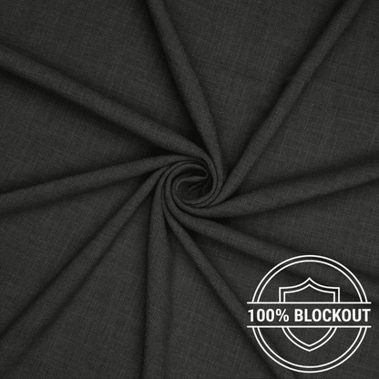 Orient Linen Look Curtaining Soot - Ragland Fabrics