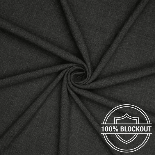 Orient Linen Look Curtaining Soot - Ragland Fabrics