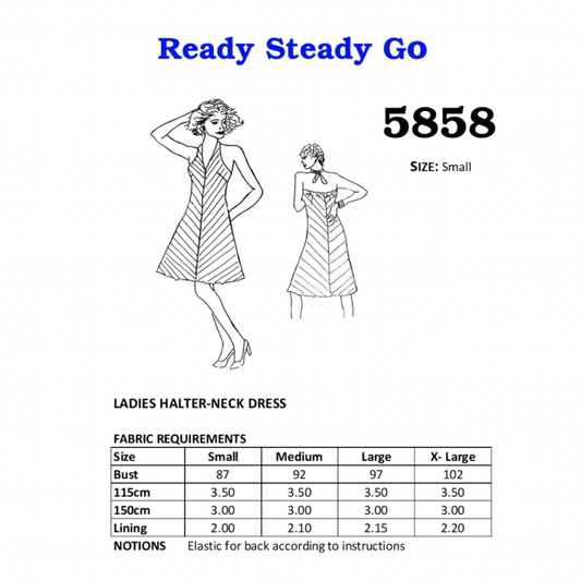 Pattern | Ladies Halter - Neck Dress 5858 - Ragland Fabrics