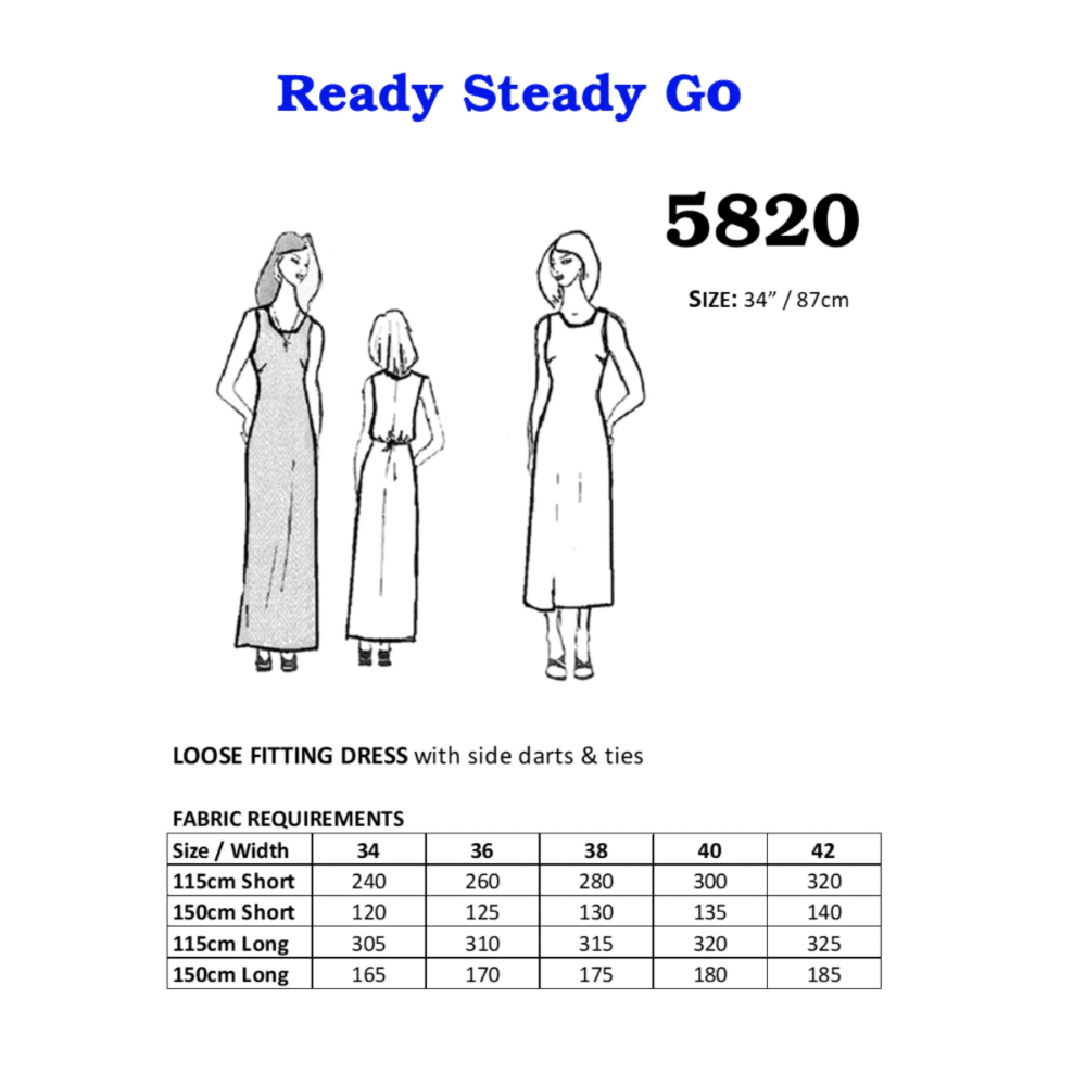 Pattern | Sleeveless Dress 5820 - Ragland Fabrics