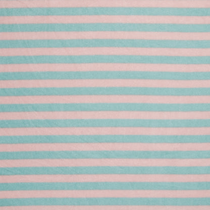 Printed Polar Fleece Peach/Turquoise Stripe - Ragland Fabrics