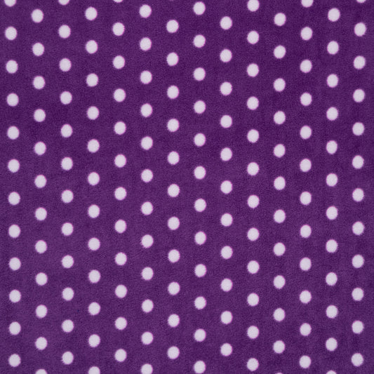 Printed Polar Fleece Purple/White Spot - Ragland Fabrics