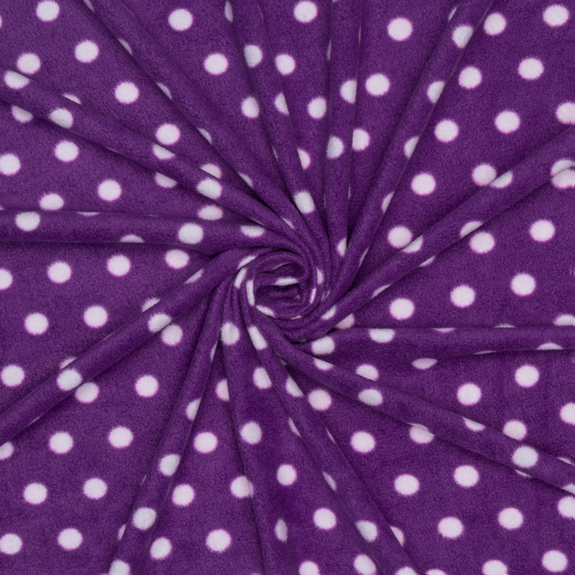 Printed Polar Fleece Purple/White Spot - Ragland Fabrics
