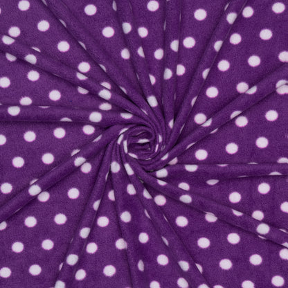 Printed Polar Fleece Purple/White Spot - Ragland Fabrics