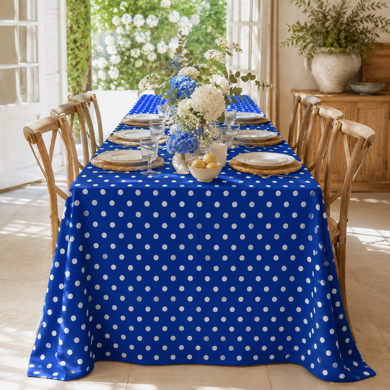 Last Of The Bests | 3.9m x 1.4m Blue & White Polka Dots