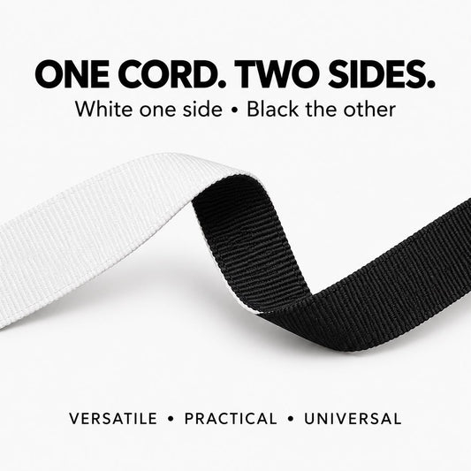 Polyester Tape Dbl Sided Black/White - Clearance
