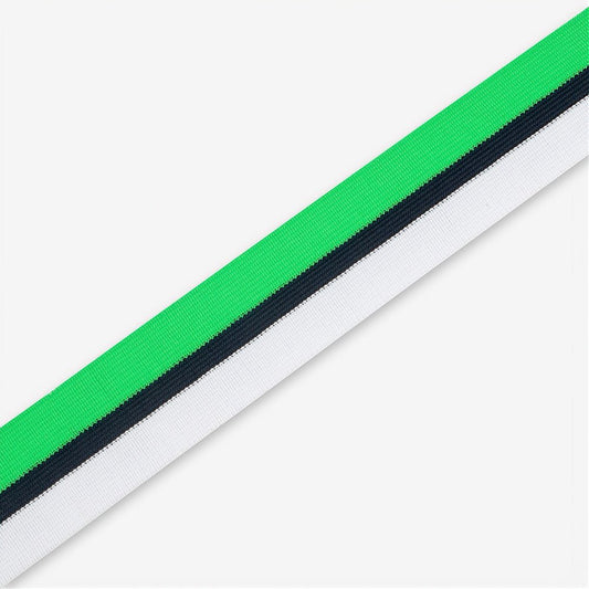 Polyester Tape Stripe Green/White 50mm - Ragland Fabrics