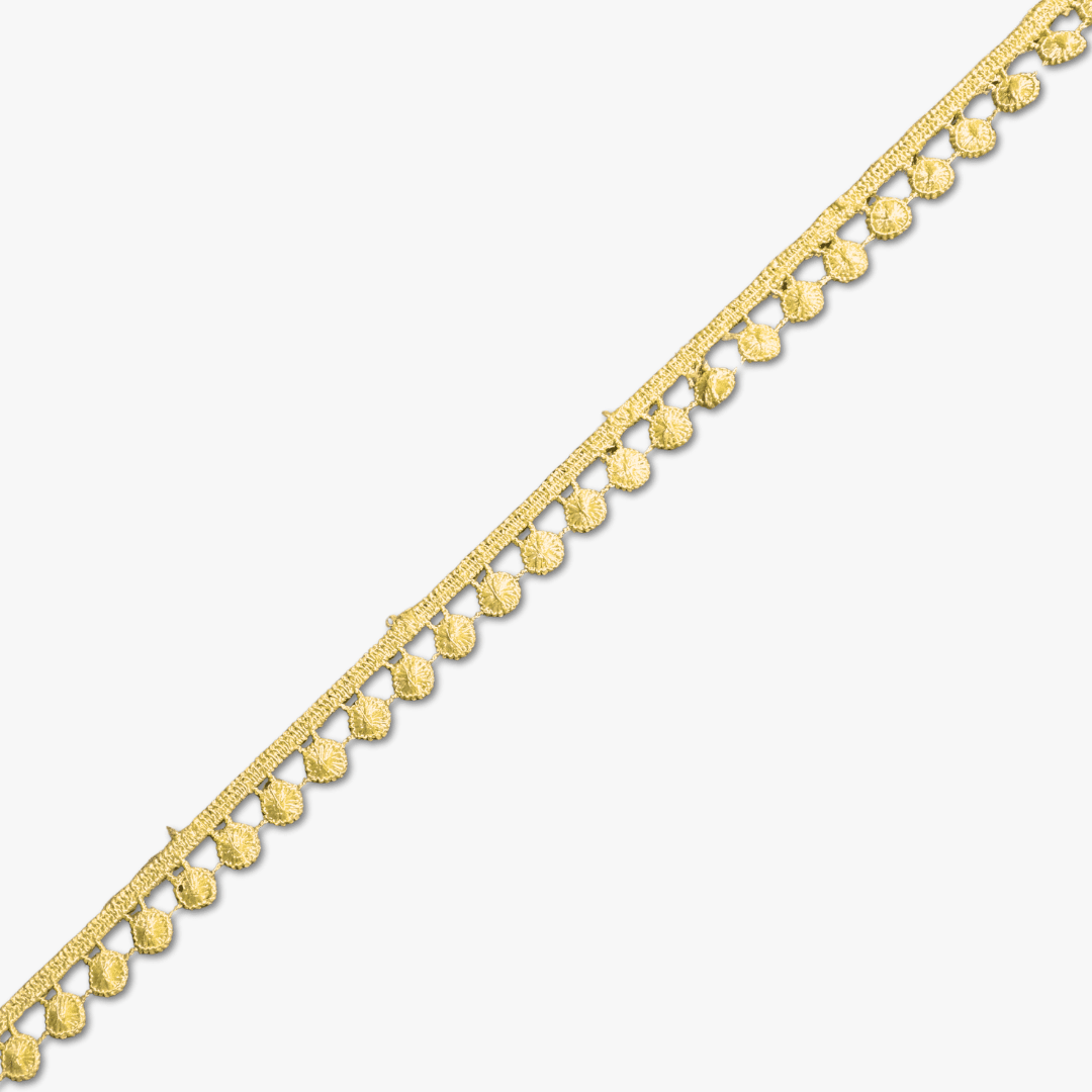 Pom Pom Lace 12mm | Yellow (Per Met) - Ragland Fabrics