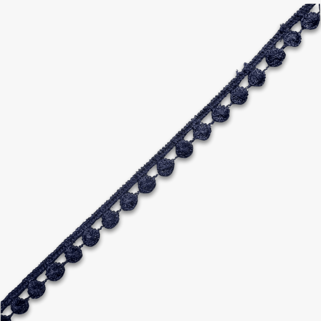 Pom Pom Lace 15mm | Royal Navy - Clearance - Ragland Fabrics
