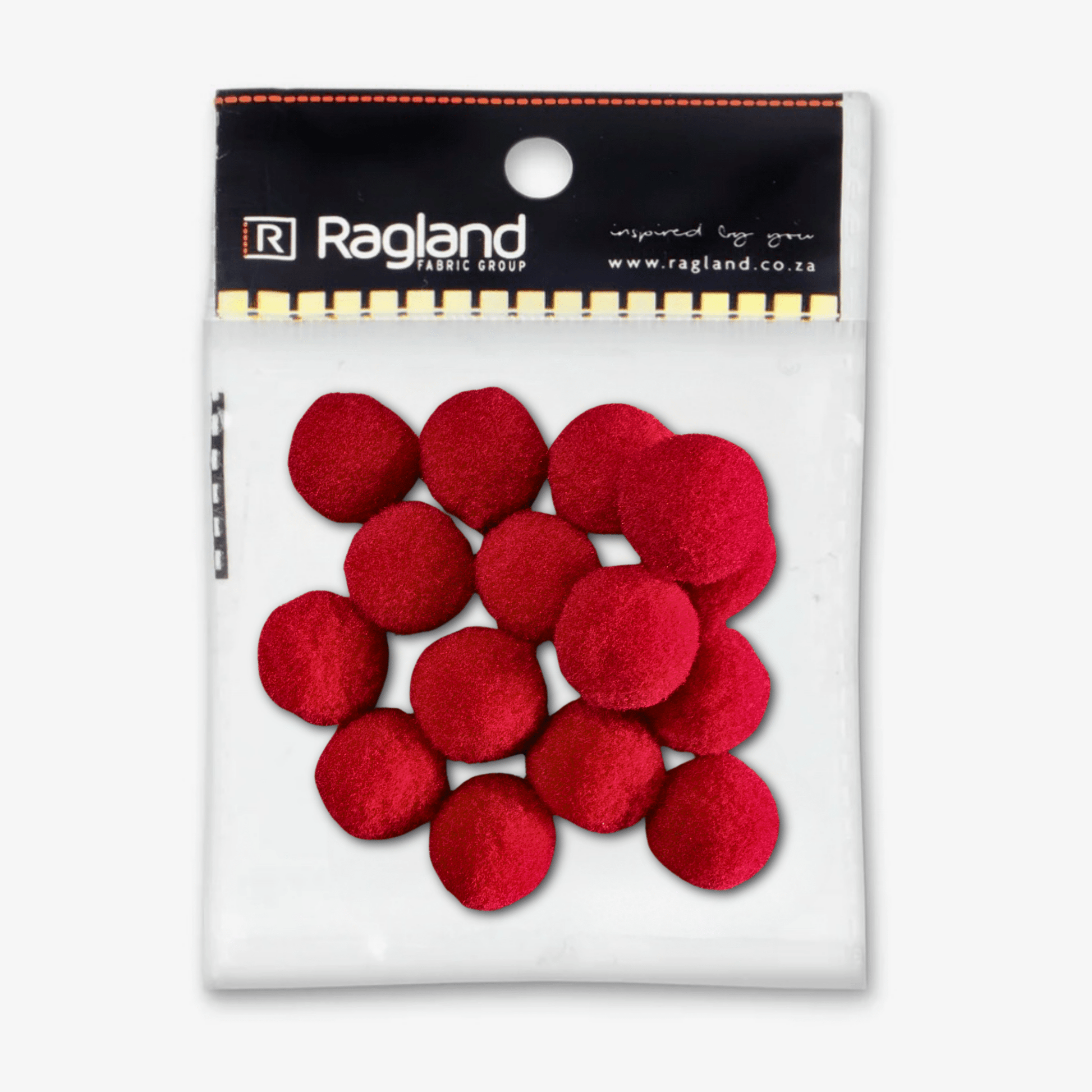 Pom Poms - Red 20mm | 15pcs - Ragland Fabrics