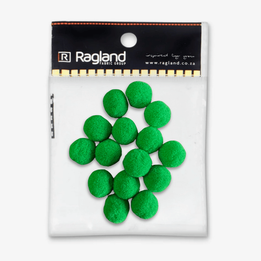 Pom Poms - Green 20mm | 15pcs - Ragland Fabrics