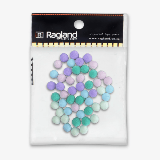 Pom Poms - Assorted 10mm | 50pcs Macaroon - Ragland Fabrics