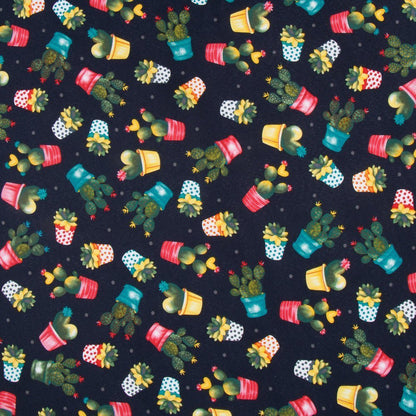 Printed Mini Matt Desert Plant Navy 150cm - Ragland Fabrics