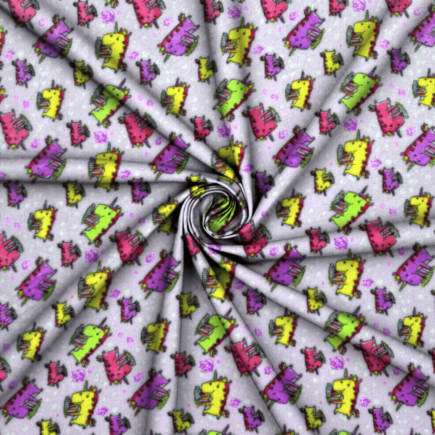Printed Mongolian Fleece Unicorn Pink - Ragland Fabrics