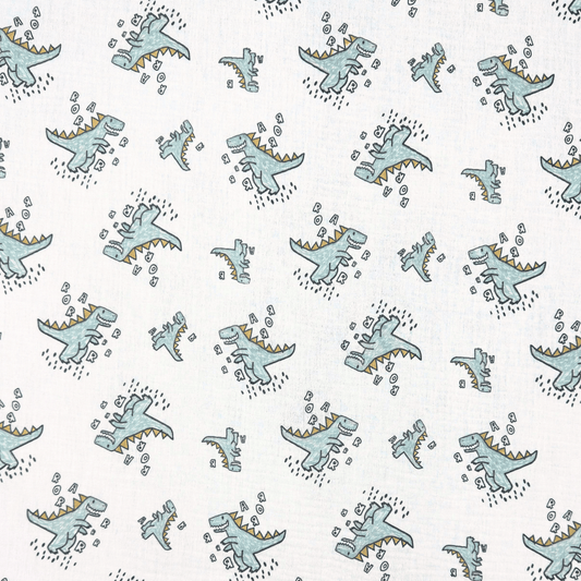 Printed Muslin Dinosaur - Ragland Fabrics