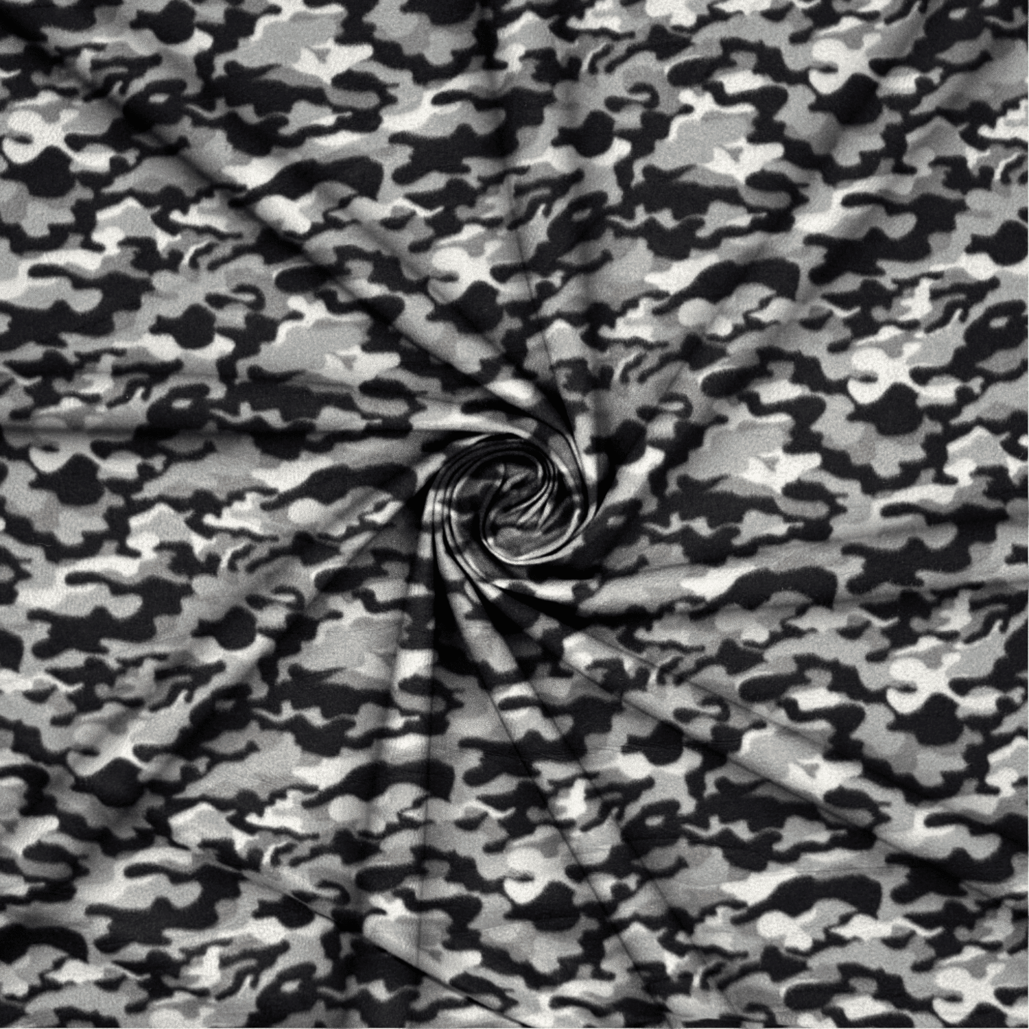 Printed Polar Fleece Camo Black Mini - Ragland Fabrics