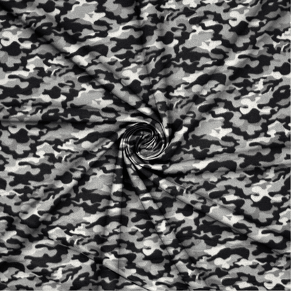 Printed Polar Fleece Camo Black Mini - Ragland Fabrics