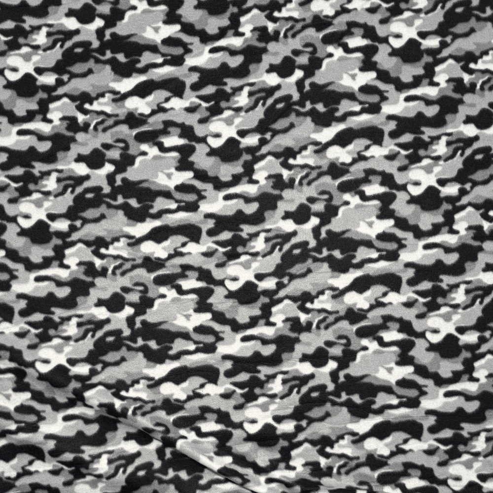Printed Polar Fleece Camo Black Mini - Ragland Fabrics