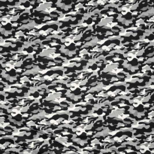 Printed Polar Fleece Camo Black Mini - Ragland Fabrics