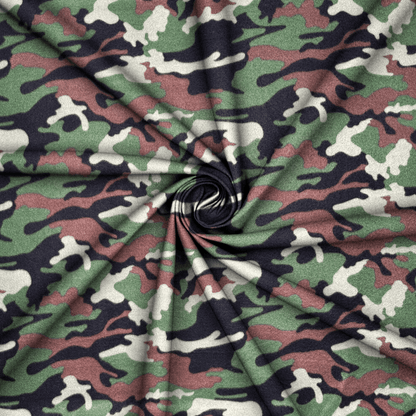 Printed Polar Fleece Camo Green - Ragland Fabrics