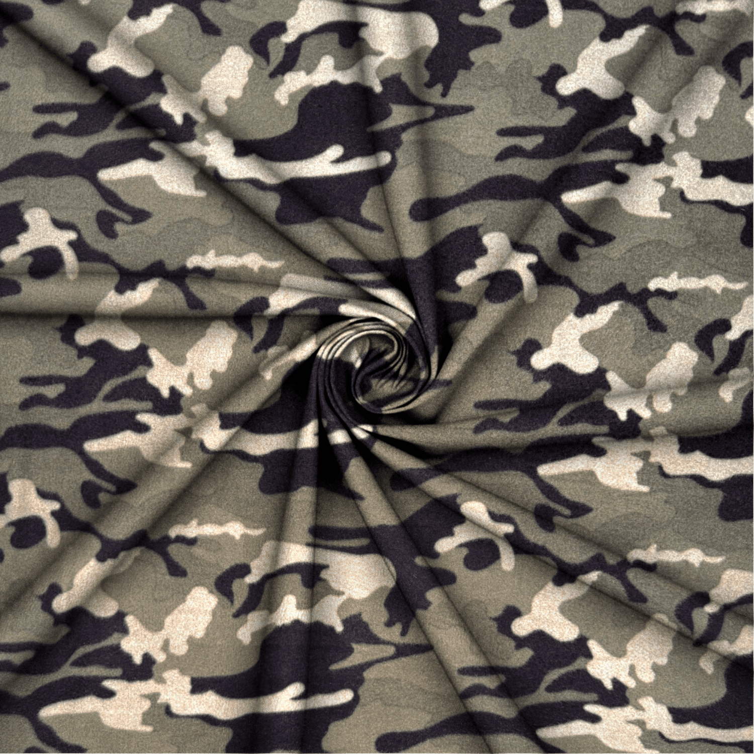 Printed Polar Fleece Camo Green & Sage - Ragland Fabrics