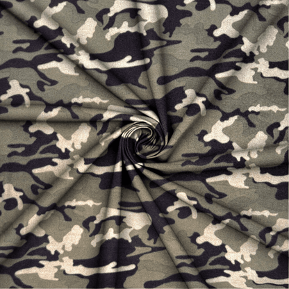 Printed Polar Fleece Camo Green & Sage - Ragland Fabrics