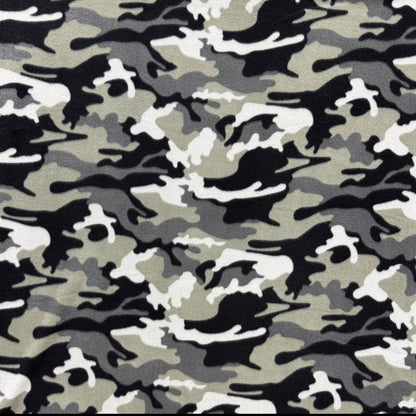 Printed Polar Fleece Camo Sage & Black - Ragland Fabrics