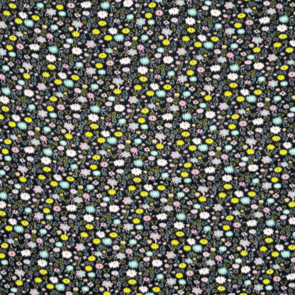 Printed Polar Fleece Floral Black - Ragland Fabrics