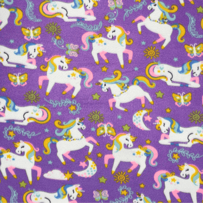Printed Polar Fleece Lilac Unicorn - Ragland Fabrics