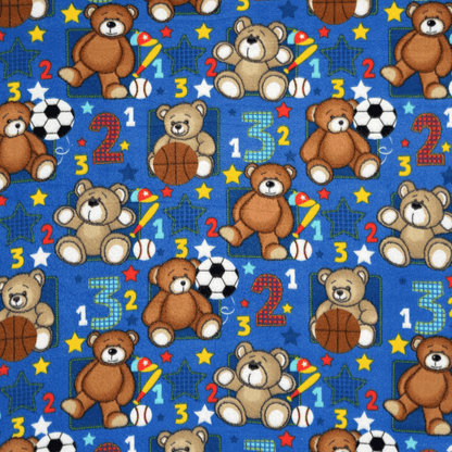 Printed Polar Fleece Teddy Indigo - Ragland Fabrics
