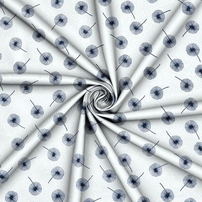 Printed Poly Cotton Dandellion White - Ragland Fabrics