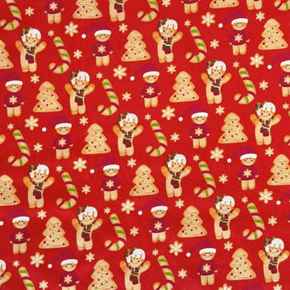 Printed Poly Cotton GingerBread Red 115cm - Ragland Fabrics