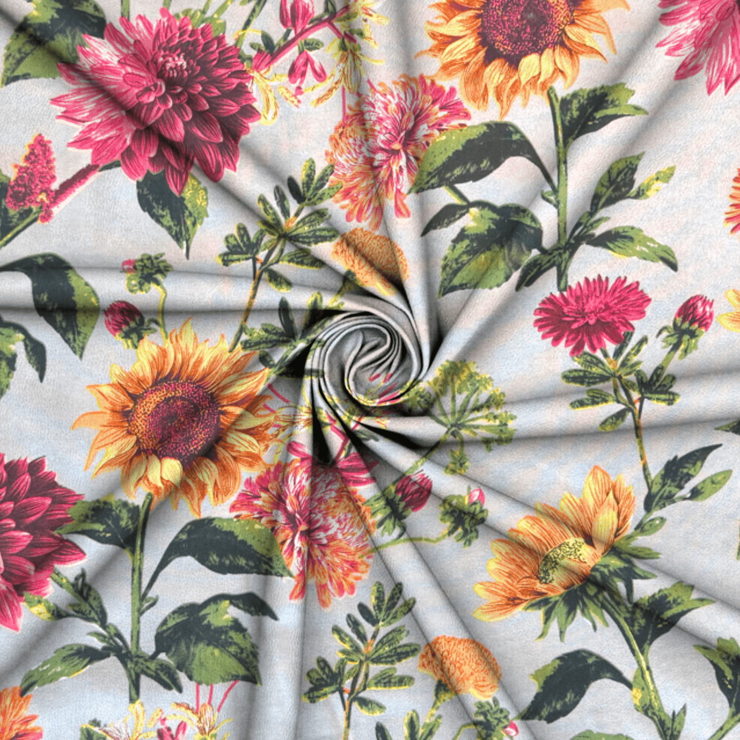 Printed Poly Cotton Hazey Dazey Grey - Ragland Fabrics